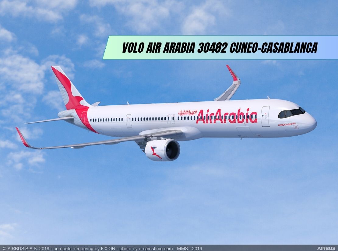 Volo Air Arabia 3O482 Cuneo-Casablanca
